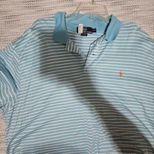 Ralph Lauren Men's Blue Striped Polo Shirt